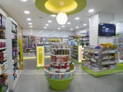 Lime Green Round Ceiling Pharmacy Checkout Interior