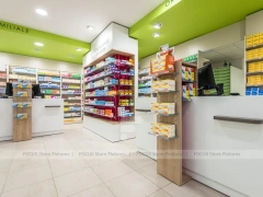 Lime Green and Magenta Pharmacy Gondola Display Layout