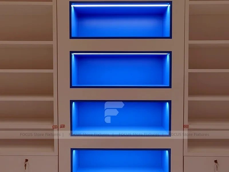 London Health Centre Blue Lit Pharmacy Wall Fixture