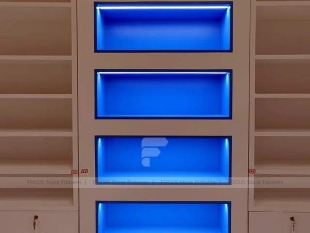 London Health Centre Blue Lit Pharmacy Wall Fixture
