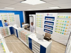 London Health Centre Blue Lit Pharmacy Wall Fixture