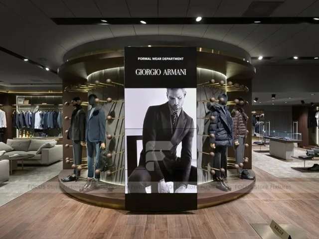 Luxury Dark Menswear Lounge Display