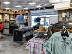 Menswear Store Wood Wall and Rack Display