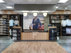 Menswear Store Wood Wall and Rack Display