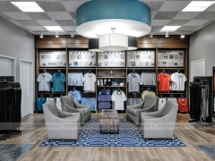 Menswear Store Wood Wall and Rack Display