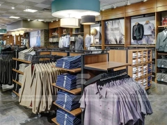 Menswear Store Wood Wall and Rack Display