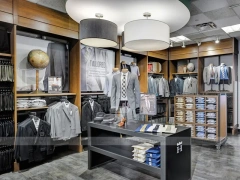 Menswear Store Wood Wall and Rack Display