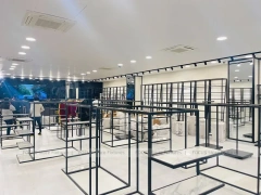 Minimal Black Frame Apparel Store Fixture Layout