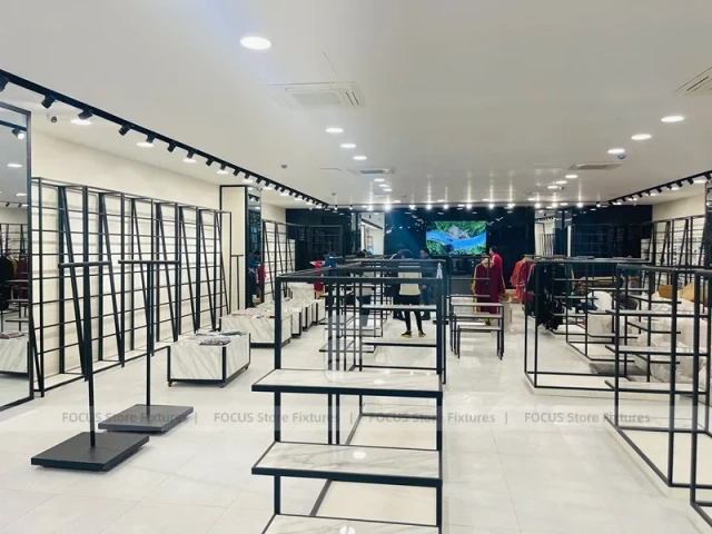 Minimal Black Frame Apparel Store Fixture Layout