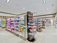Minimal Pharmacy Gondola and Wall Shelf Layout