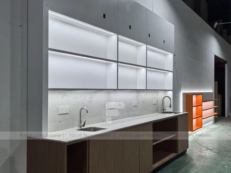 Minimal Pink Beverage Wall Shelving