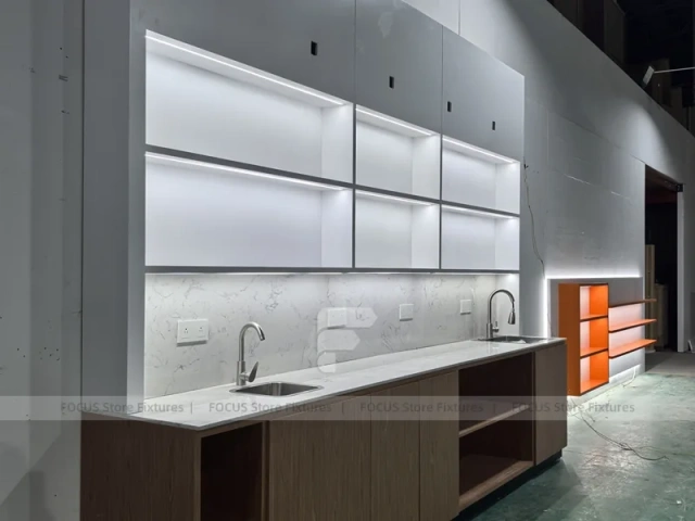 Minimal Pink Beverage Wall Shelving