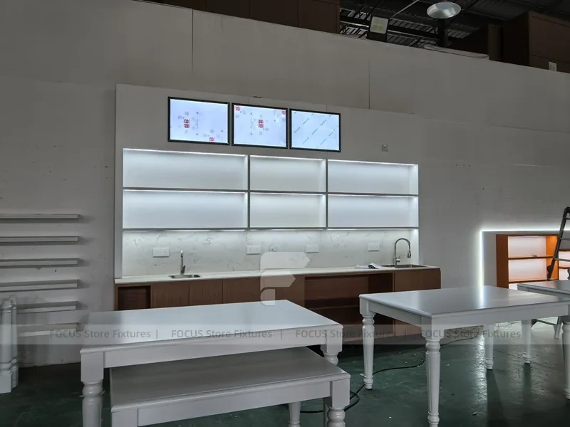 Minimal Pink Beverage Wall Shelving