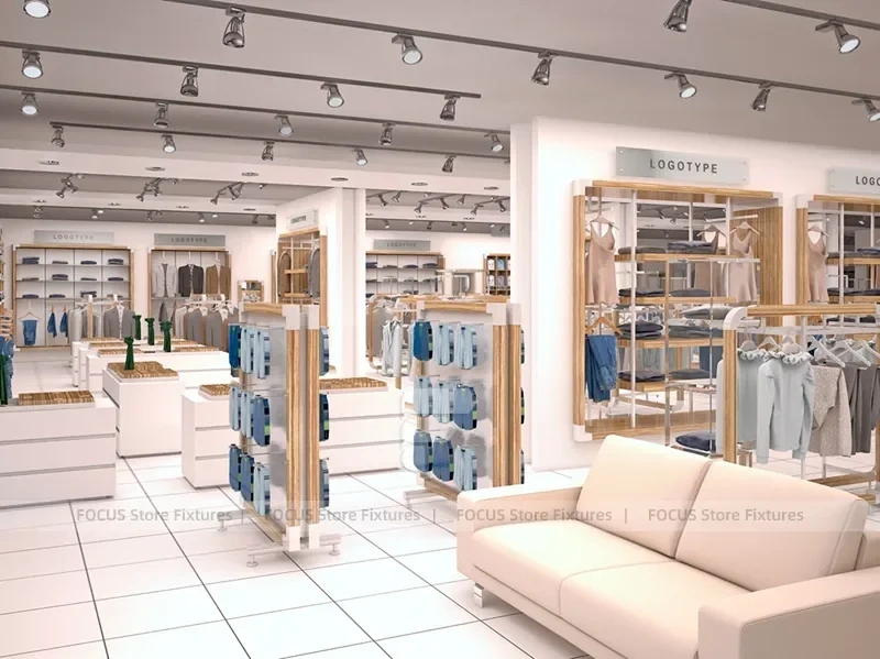 Minimal White Boutique Lounge and Wall Display