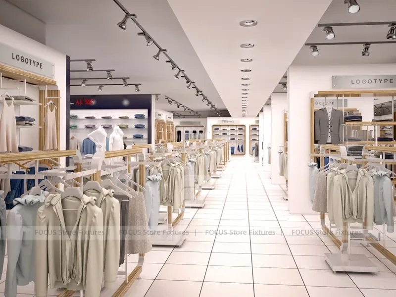Minimal White Boutique Lounge and Wall Display