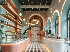 Mint Pink Dessert Beverage Hall
