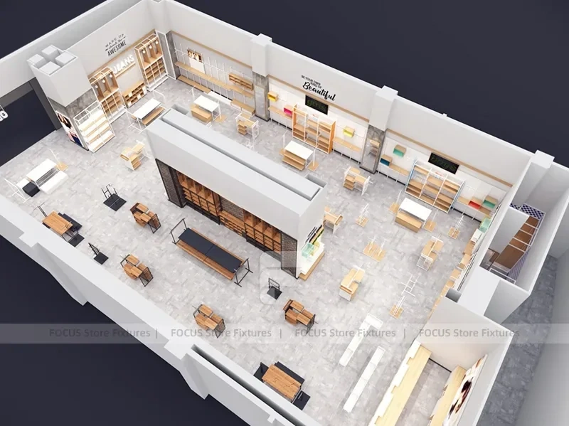 Modern Department Store Apparel Floor Plan Display