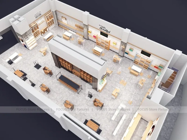 Modern Department Store Apparel Floor Plan Display