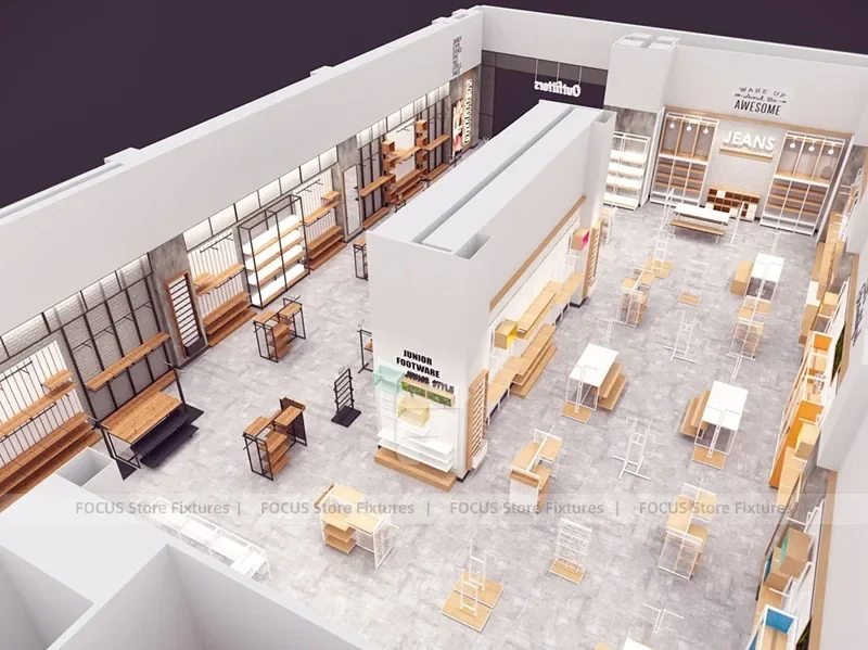 Modern Department Store Apparel Floor Plan Display