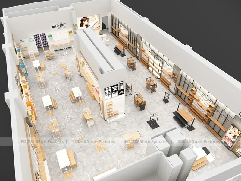 Modern Department Store Apparel Floor Plan Display