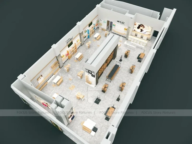 Modern Department Store Apparel Floor Plan Display