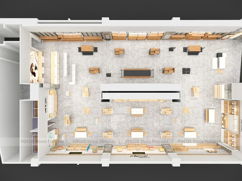 Modern Department Store Apparel Floor Plan Display