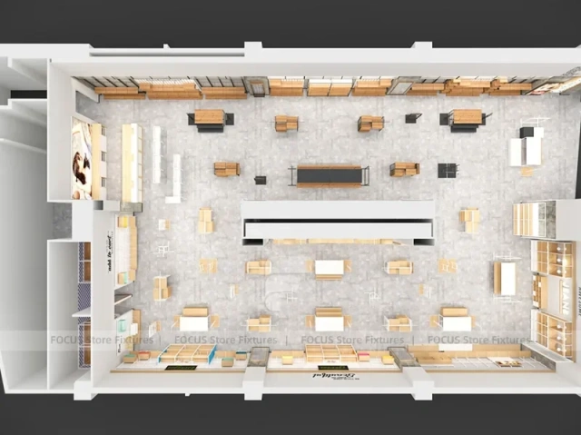 Modern Department Store Apparel Floor Plan Display
