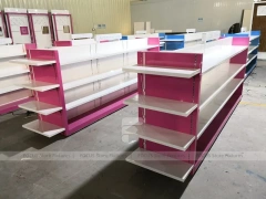 Multi Color Pharmacy Gondola Shelf Fixture Set