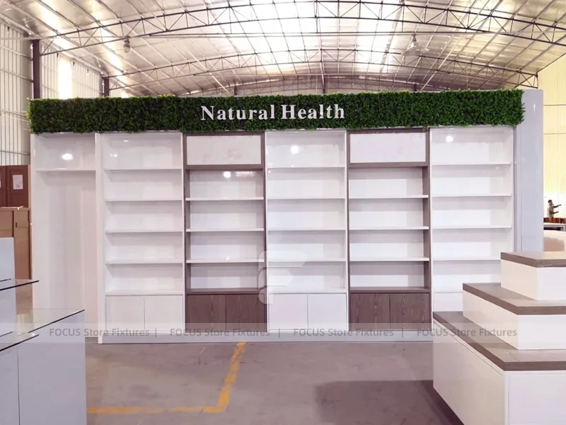 Natural Health Pharmacy Wall Shelf and Gondola Fixture Set