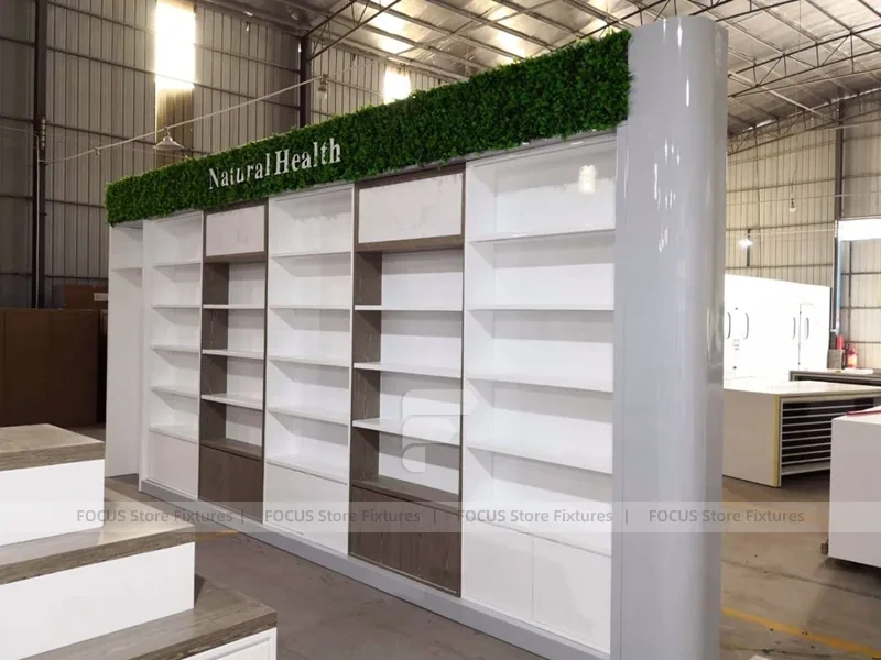 Natural Health Pharmacy Wall Shelf and Gondola Fixture Set