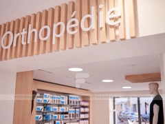 Natural Wood Pharmacy Wellness Shelving Interior