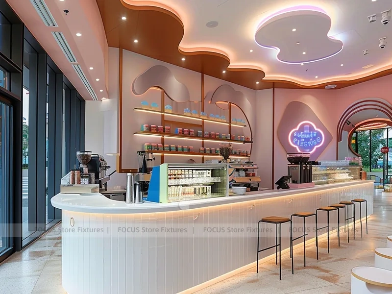 Neon Green Juice Bar Island Kiosk