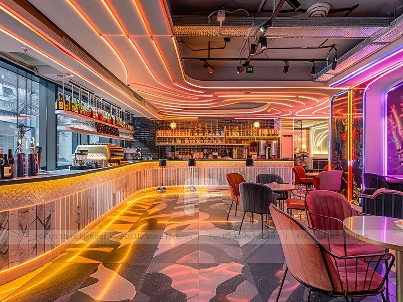 Neon Warm Beverage Lounge Counter