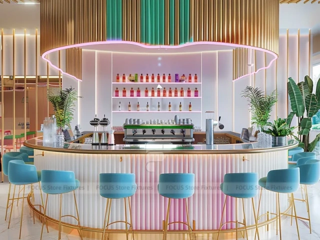 Neon Warm Beverage Lounge Counter