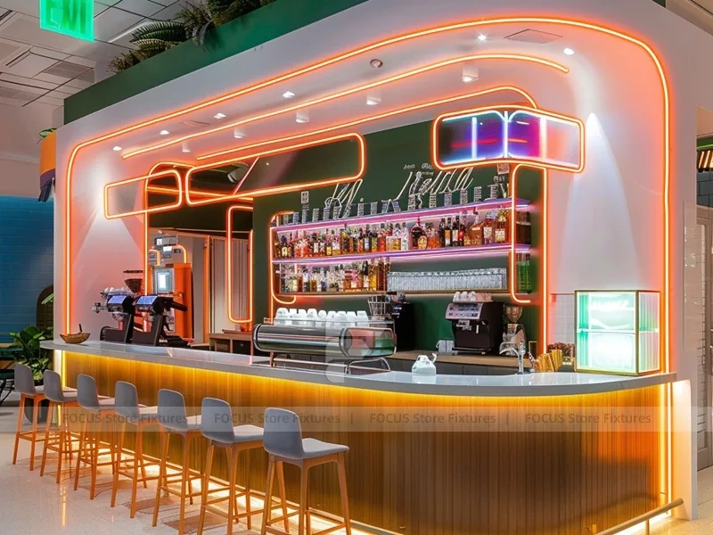 Neon Warm Beverage Lounge Counter