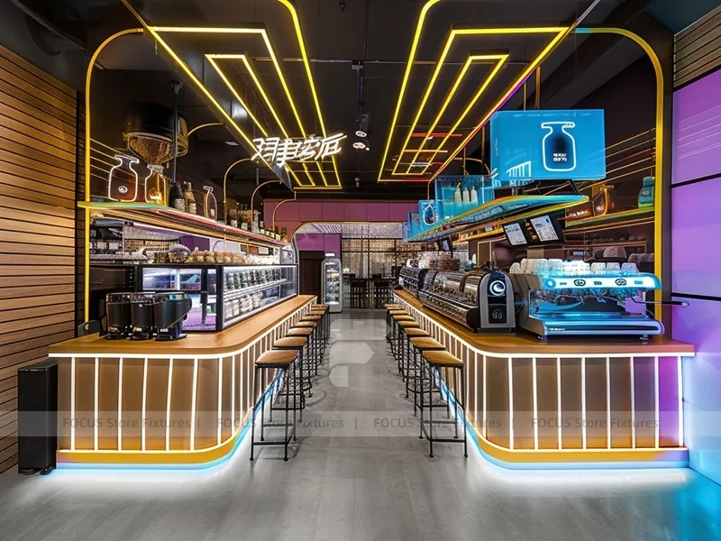 Neon Warm Beverage Lounge Counter