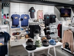 Pastel Apparel Wall Table and Hat Display