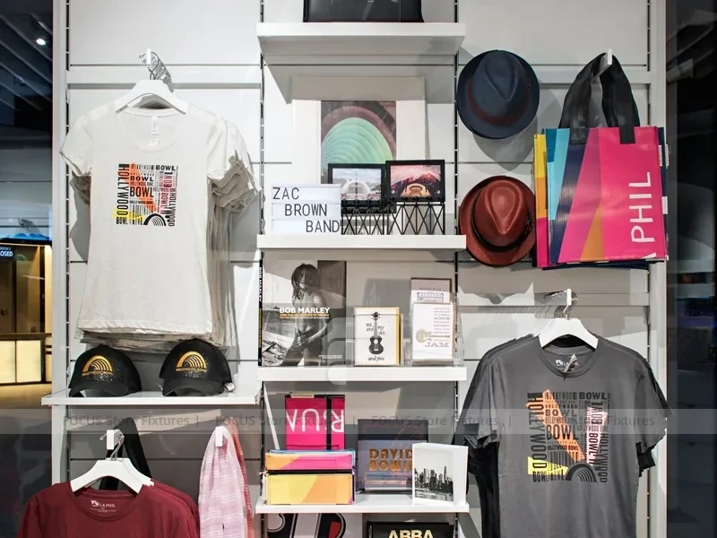 Pastel Apparel Wall Table and Hat Display