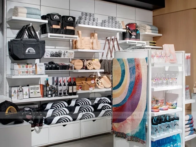 Pastel Apparel Wall Table and Hat Display