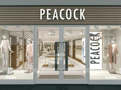 Peacocks Gray Storefront Window Display