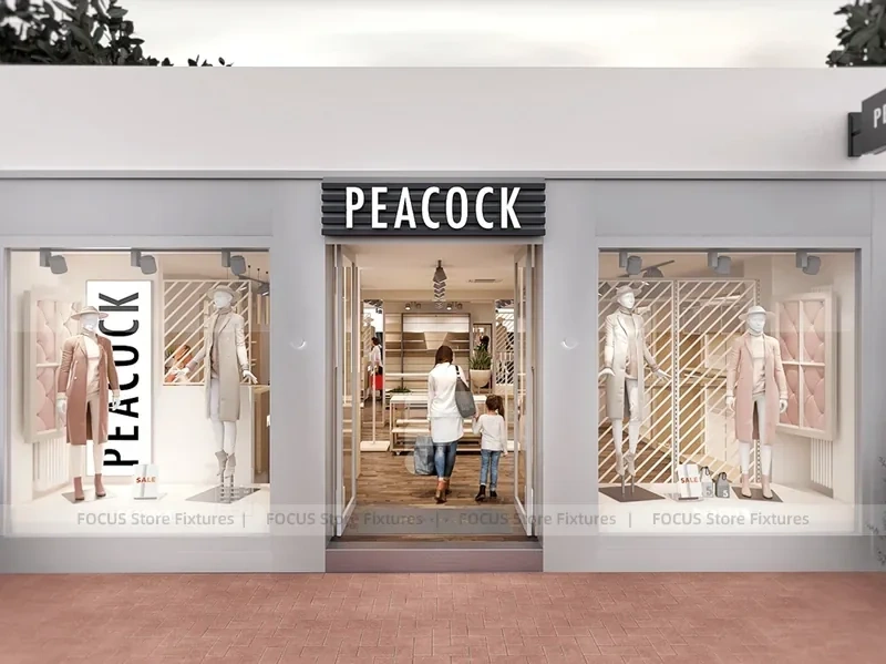 Peacocks White Fashion Storefront Display