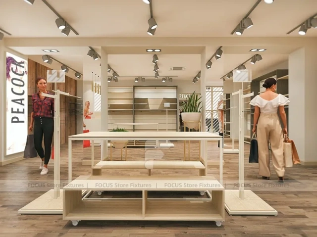 Peacocks Wood Slatwall Retail Fixture Layout
