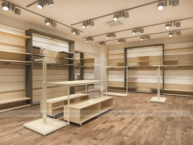 Peacocks Wood Slatwall Retail Fixture Layout