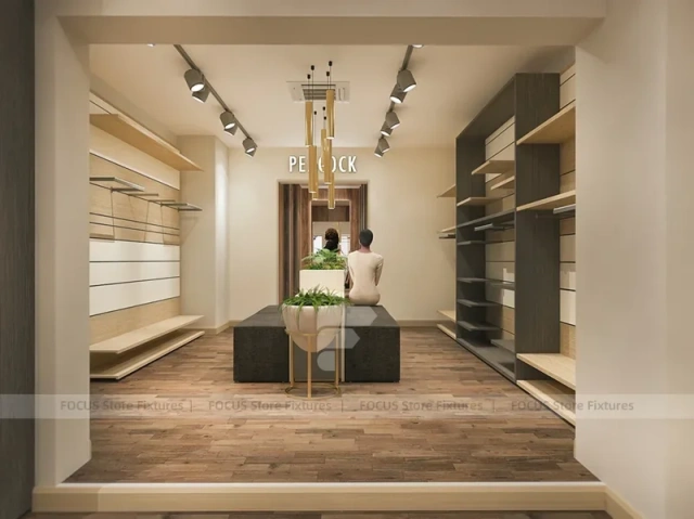 Peacocks Wood Slatwall Retail Fixture Layout