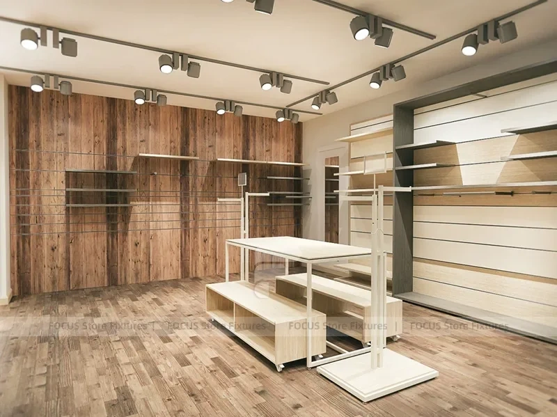 Peacocks Wood Slatwall Retail Fixture Layout