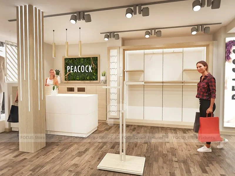 Peacocks Wood Slatwall Retail Fixture Layout