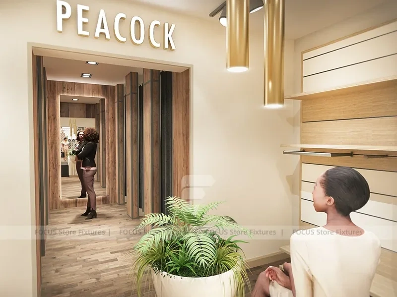 Peacocks Wood Slatwall Retail Fixture Layout