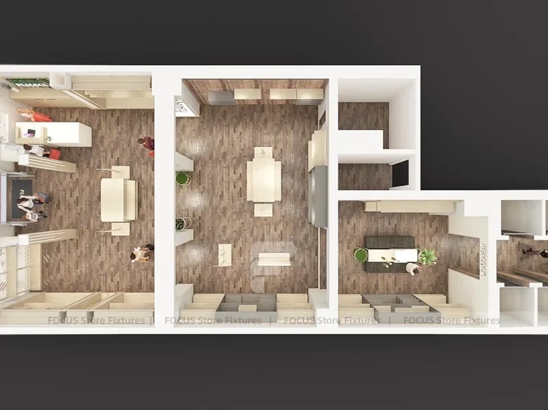 Peacocks Wood Slatwall Retail Fixture Layout