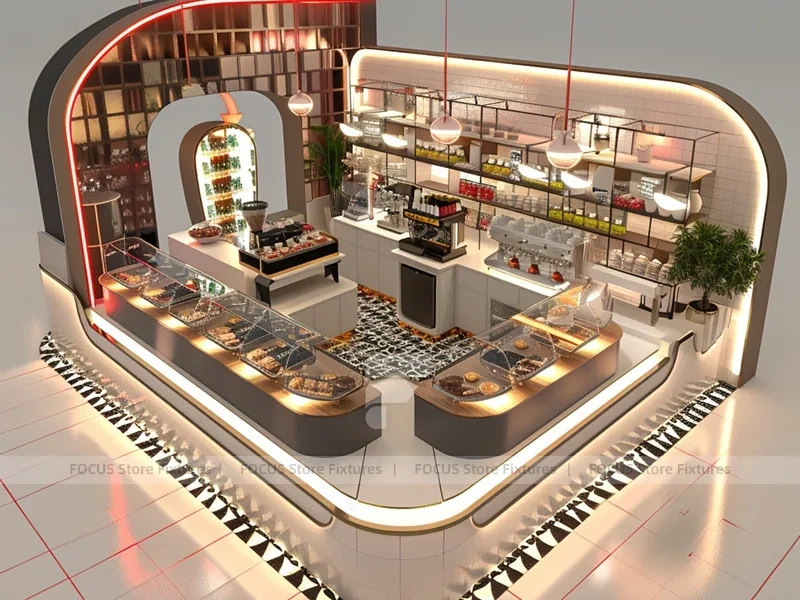 Pink Blue Dessert Beverage Counter Layout