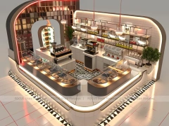 Pink Blue Dessert Beverage Counter Layout